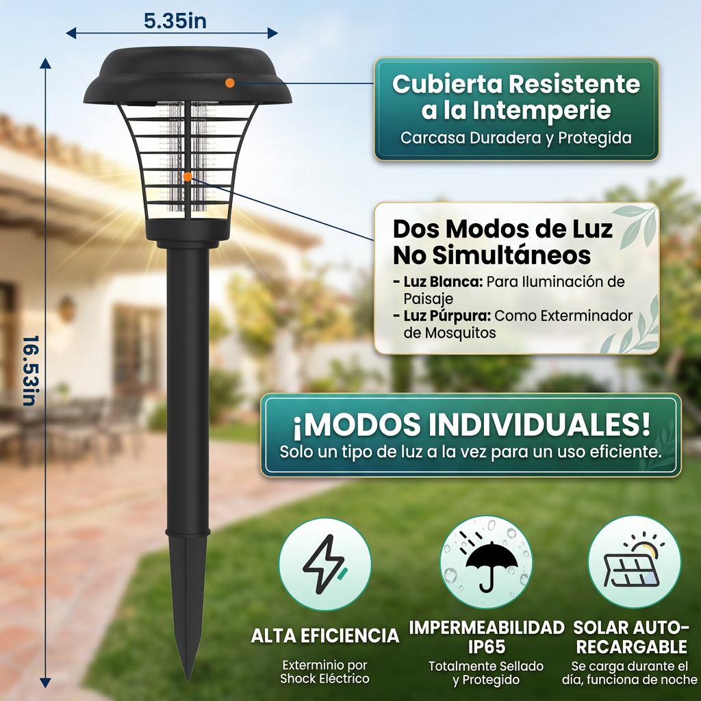 LAMPARA SOLAR MATA MOSQUITOS [PV1-WHATSAPP-TRENDSHOP]