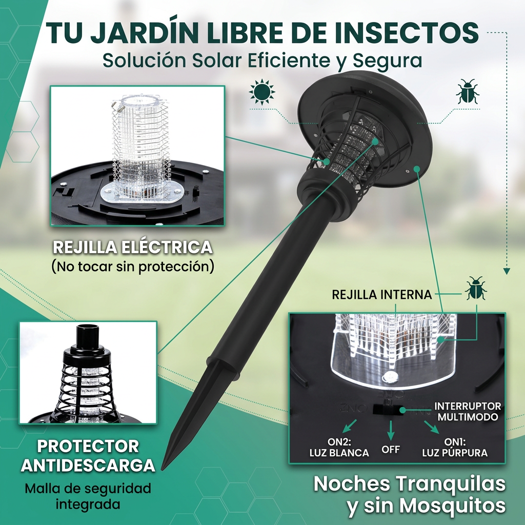 LAMPARA SOLAR MATA MOSQUITOS [PV1-WHATSAPP-TRENDSHOP]