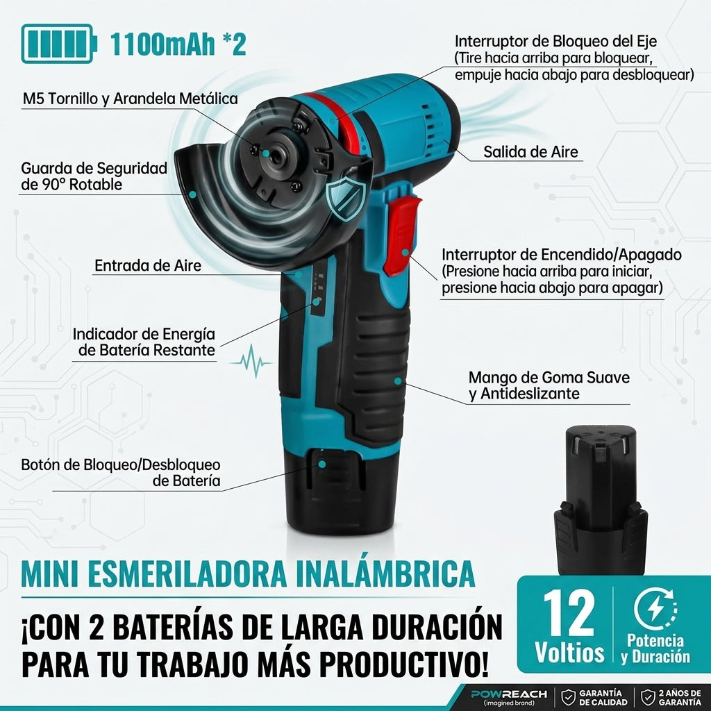 MINI AMOLADORA ANGULAR 12V [PV1-WHATSAPP-TRENDSHOP] P2